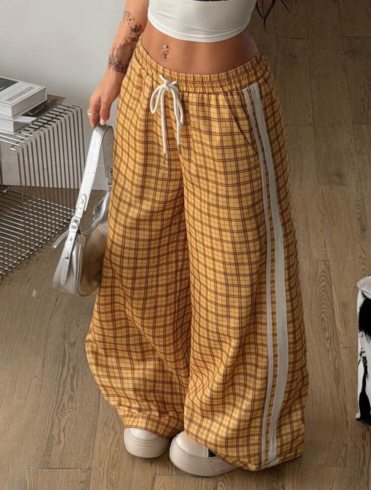 Amber Tartan Y2K Baggy Pants