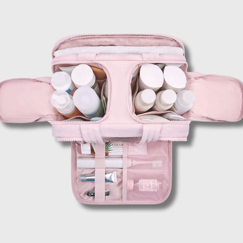 Large Waterproof 4-in-1 Travel Toiletry Bag with Multiple Compartments
