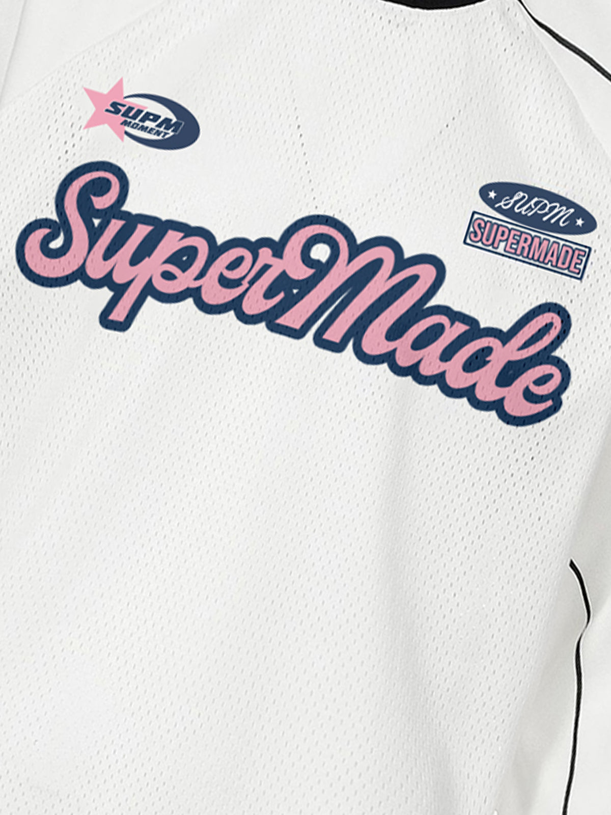 Supermade Jersey Graffiti Letter Long Sleeve T-Shirt