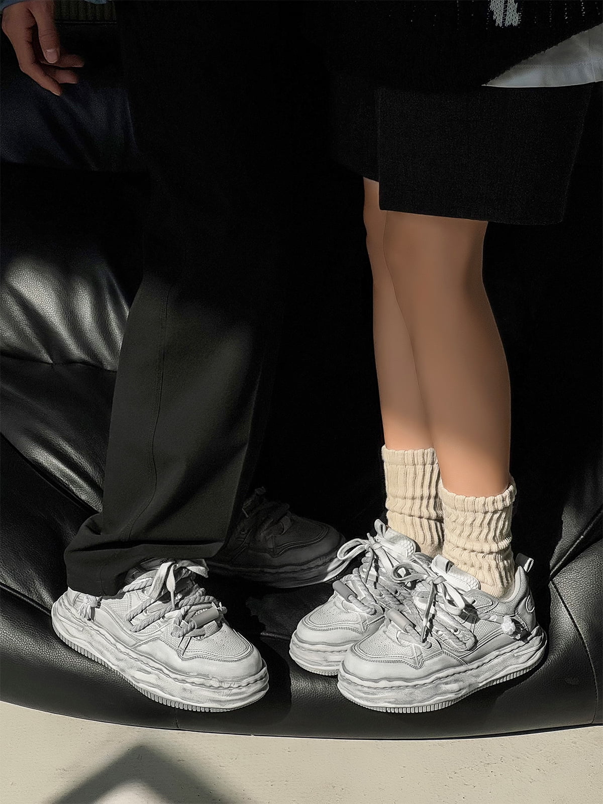 Deconstructed Distressed Chunky Street Sneakers