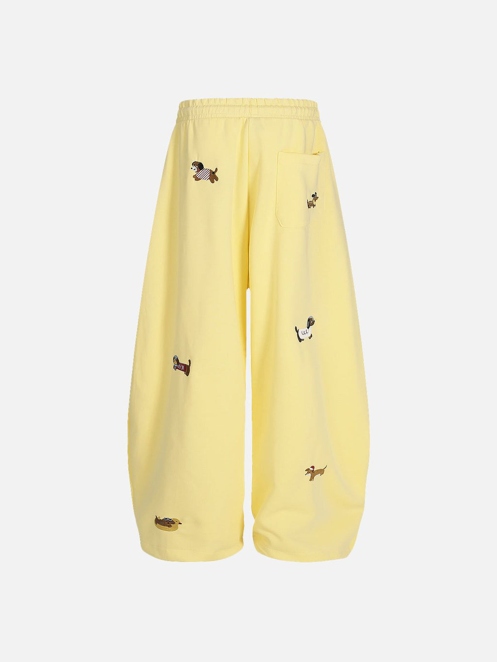 Labellarossa Embroidery Dog Baggy Barrel Sweatpants