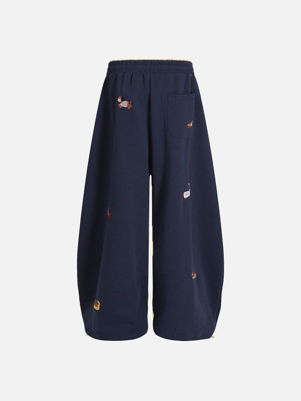 Labellarossa Embroidery Dog Baggy Barrel Sweatpants