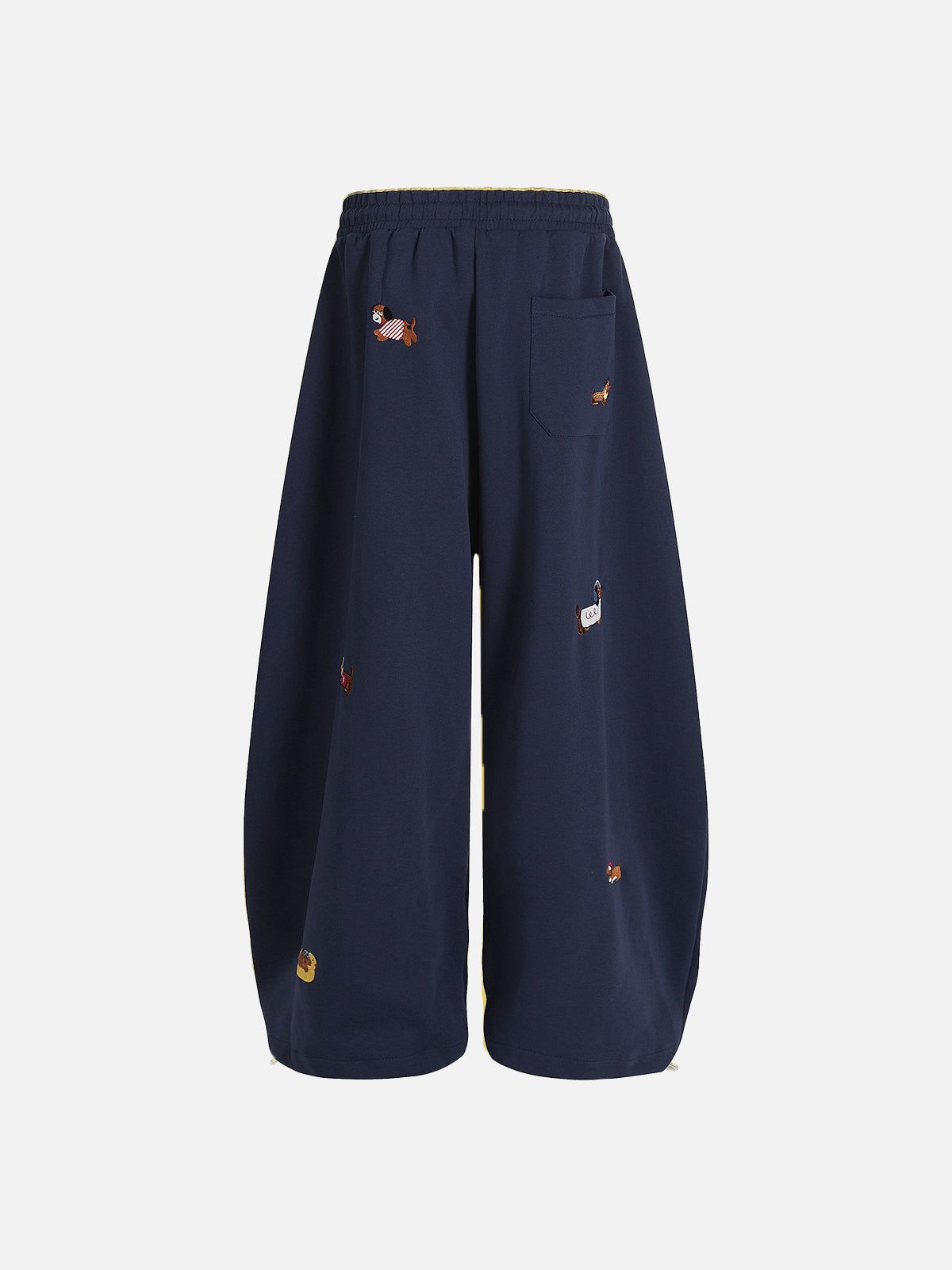 Labellarossa Embroidery Dog Baggy Barrel Sweatpants