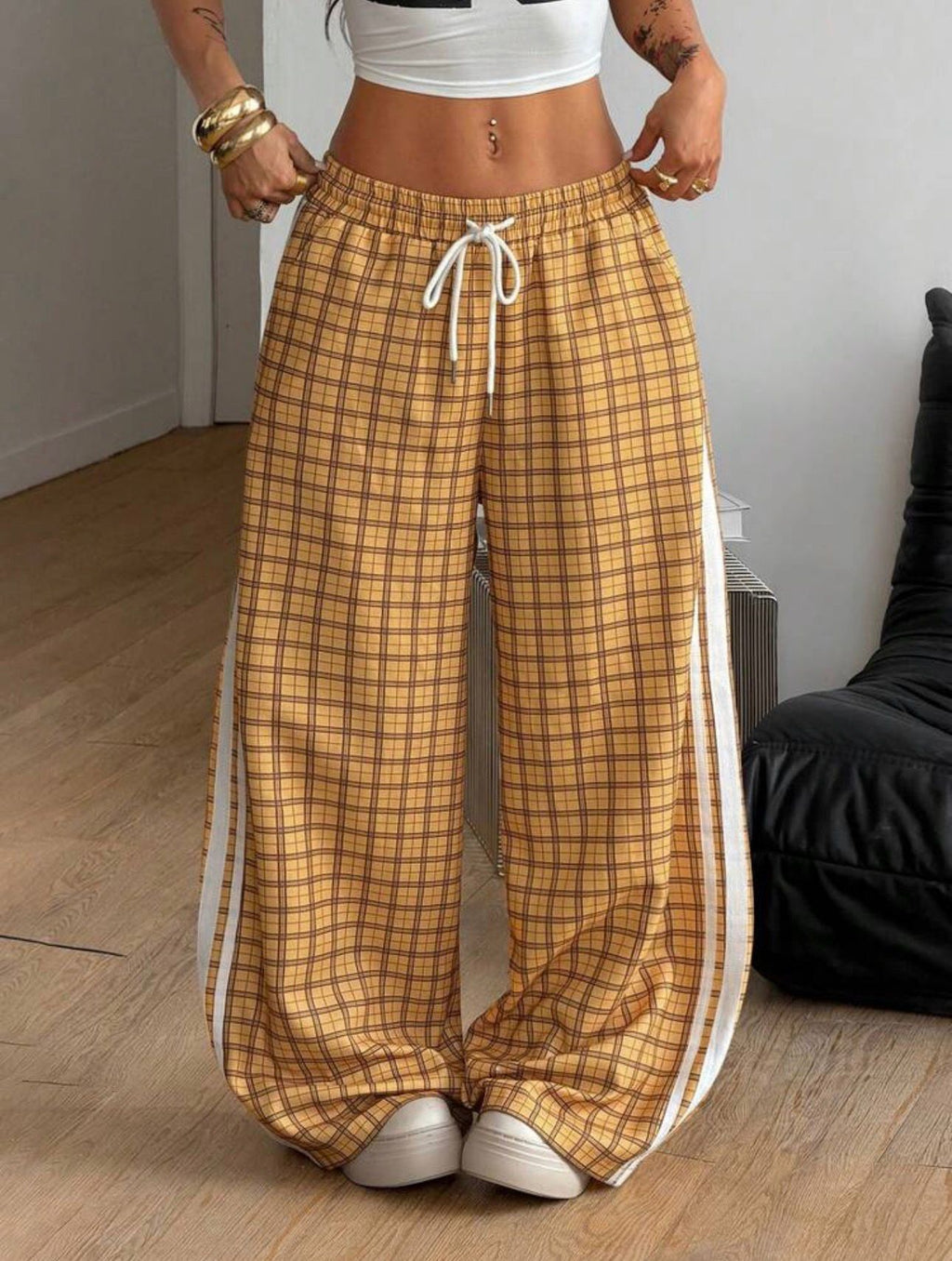 Amber Tartan Y2K Baggy Pants
