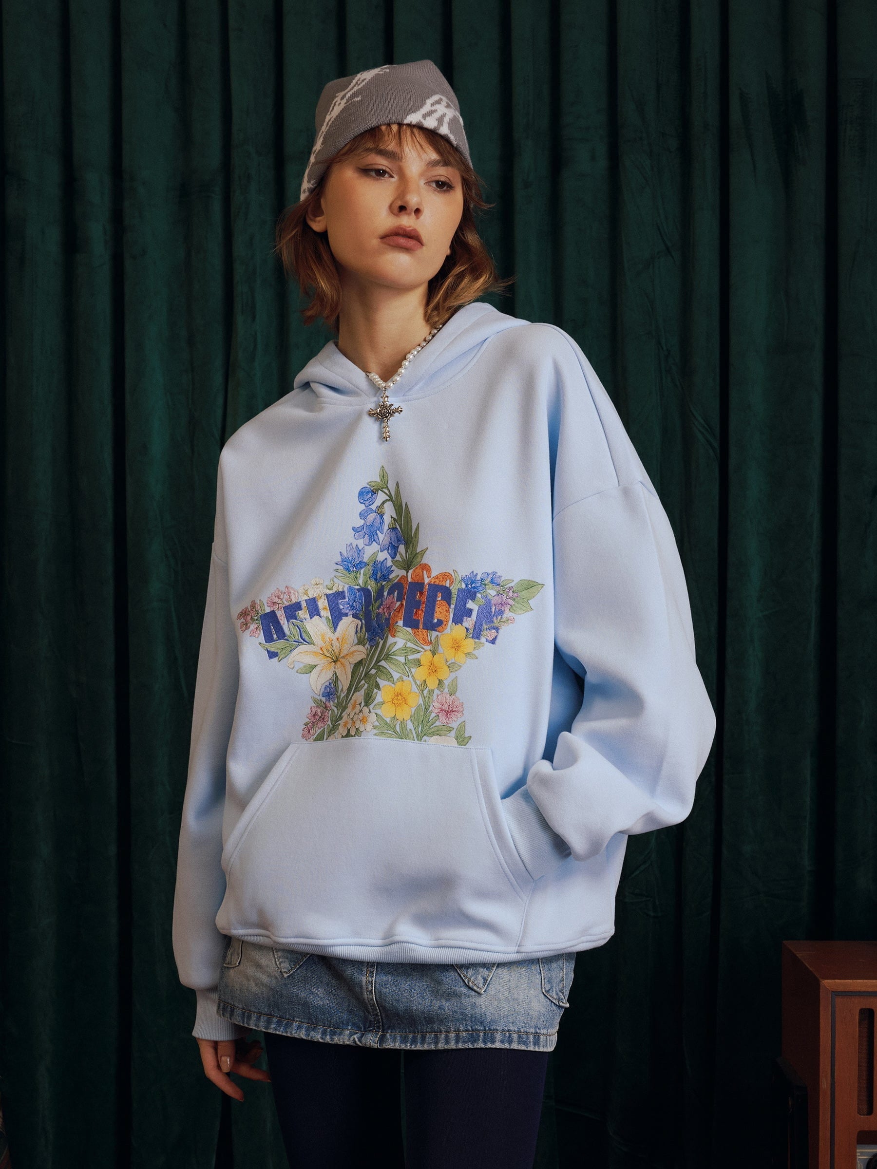 Star Floral Graphic Hoodie