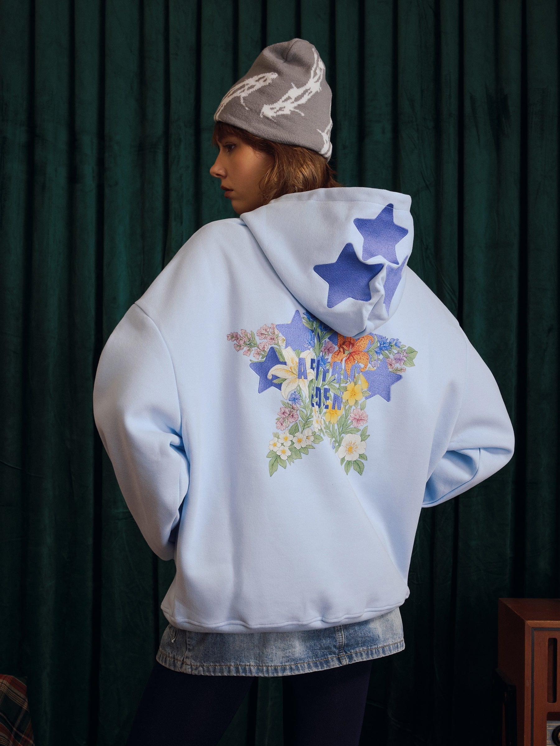 Star Floral Graphic Hoodie