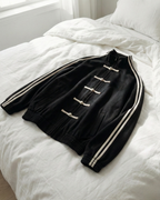Black Dual-Stripe Boxy Jacket
