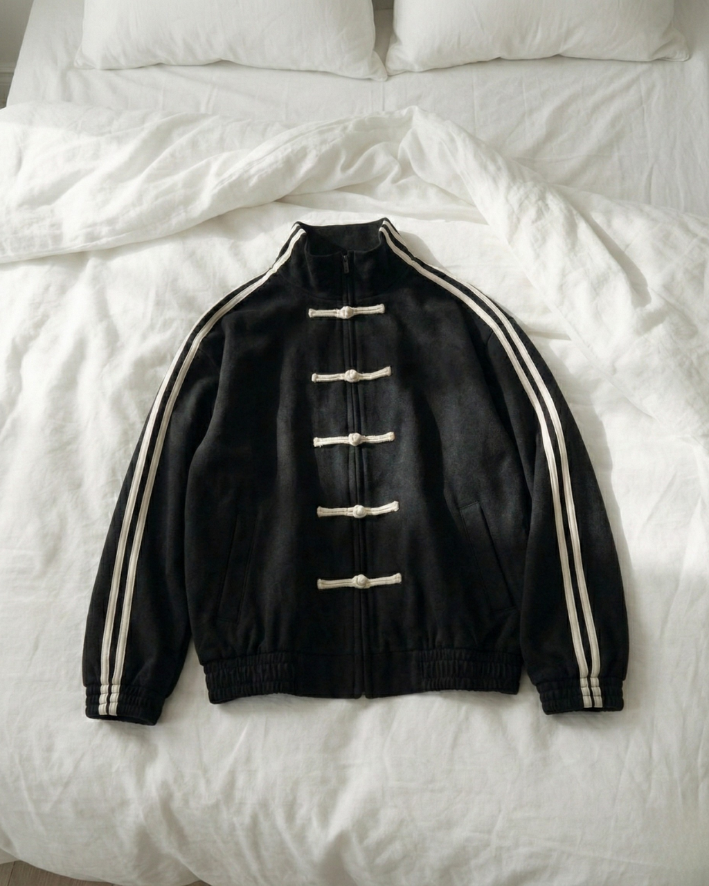 Black Dual-Stripe Boxy Jacket