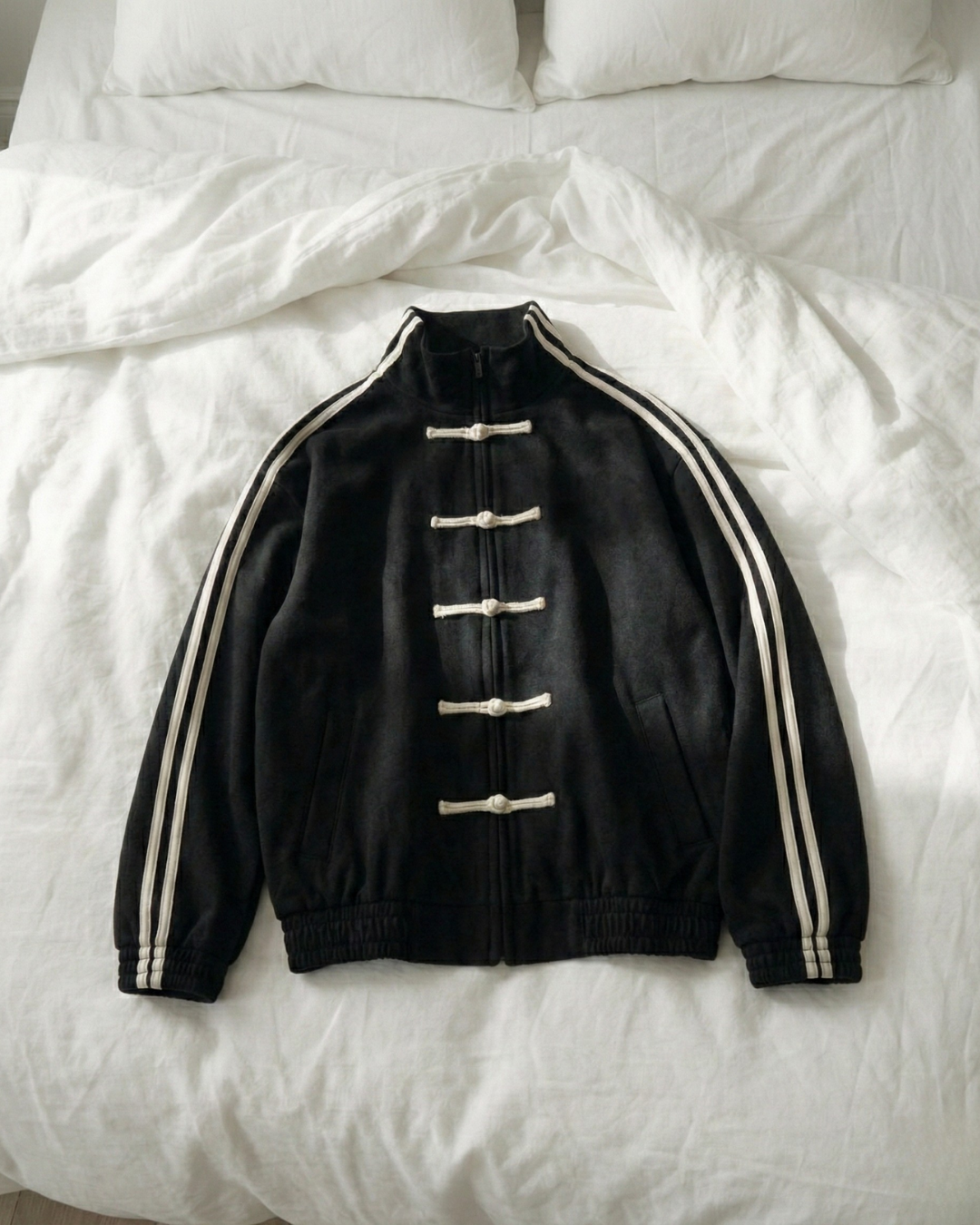 Black Dual-Stripe Boxy Jacket