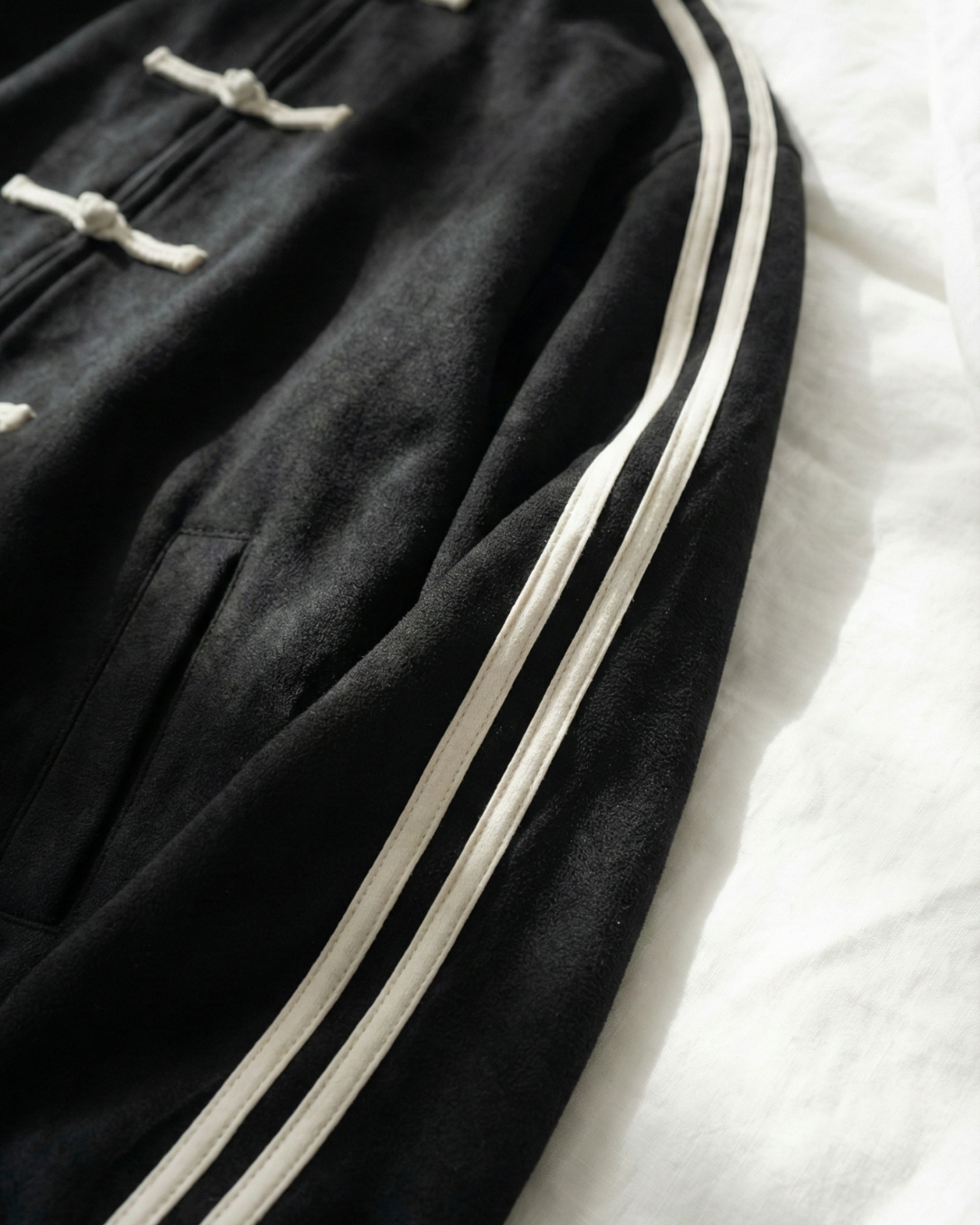 Black Dual-Stripe Boxy Jacket