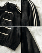 Black Dual-Stripe Boxy Jacket