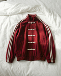Red Dual-Stripe Boxy Jacket