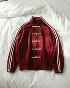 Red Dual-Stripe Boxy Jacket