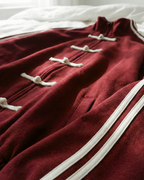 Red Dual-Stripe Boxy Jacket