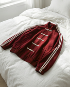 Red Dual-Stripe Boxy Jacket