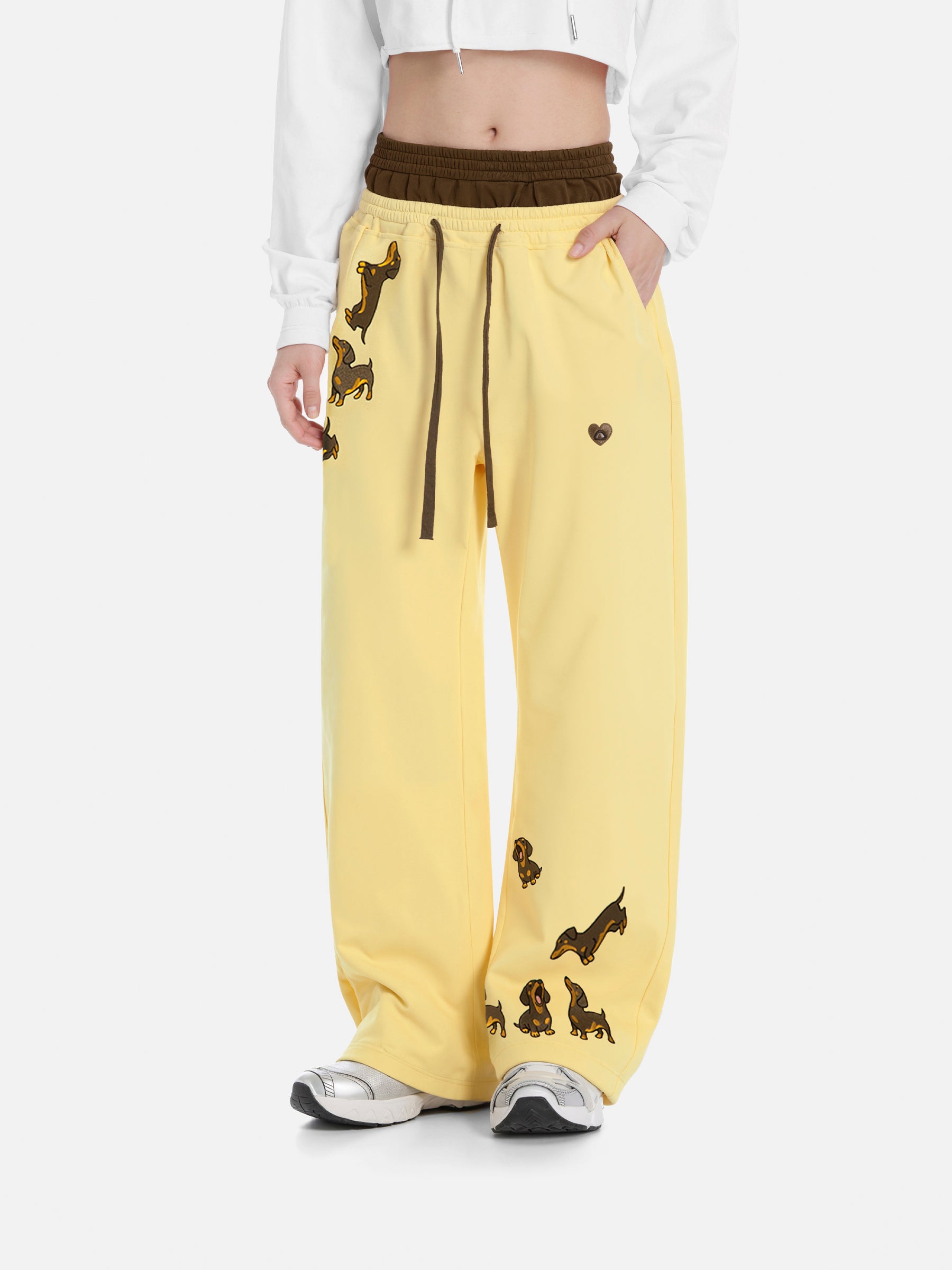 Dachshund Double Waist Baggy Sweatpants