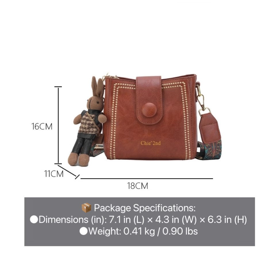 Vintage PU Tote Bag with Adjustable Strap and Phone Pocket