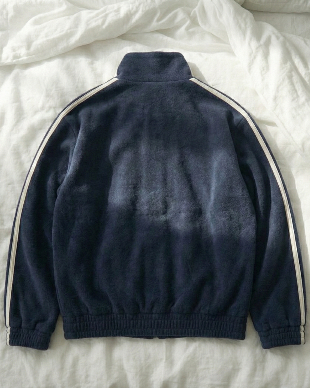 Navy Dual-Stripe Boxy Jacket