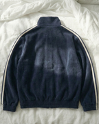 Navy Dual-Stripe Boxy Jacket