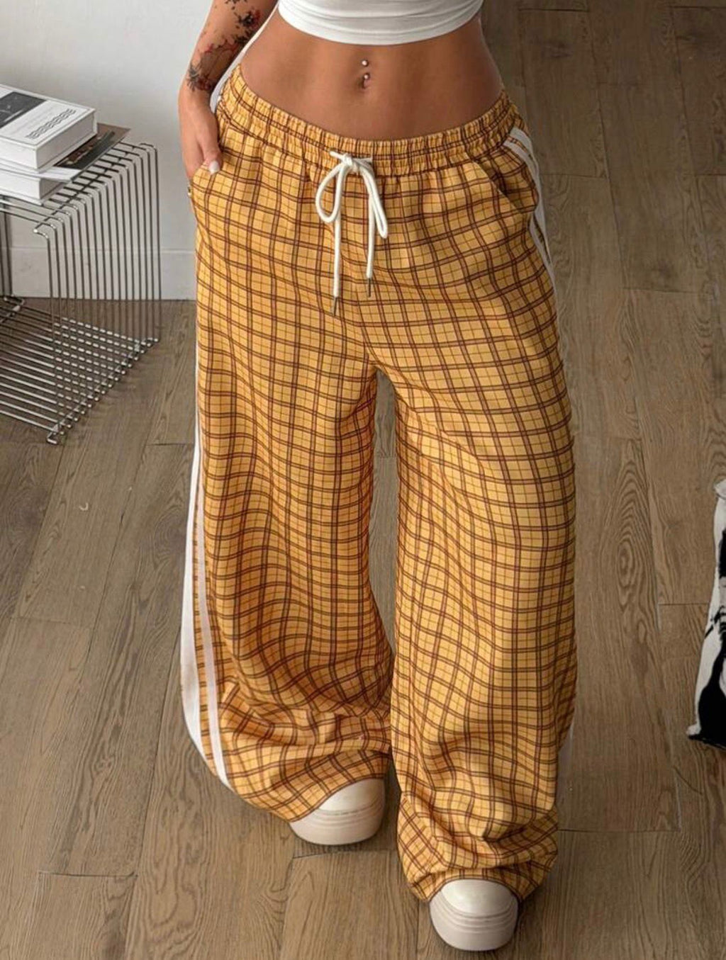 Amber Tartan Y2K Baggy Pants