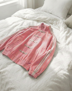 Pink Dual-Stripe Boxy Jacket