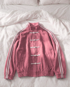 Pink Dual-Stripe Boxy Jacket