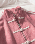 Pink Dual-Stripe Boxy Jacket