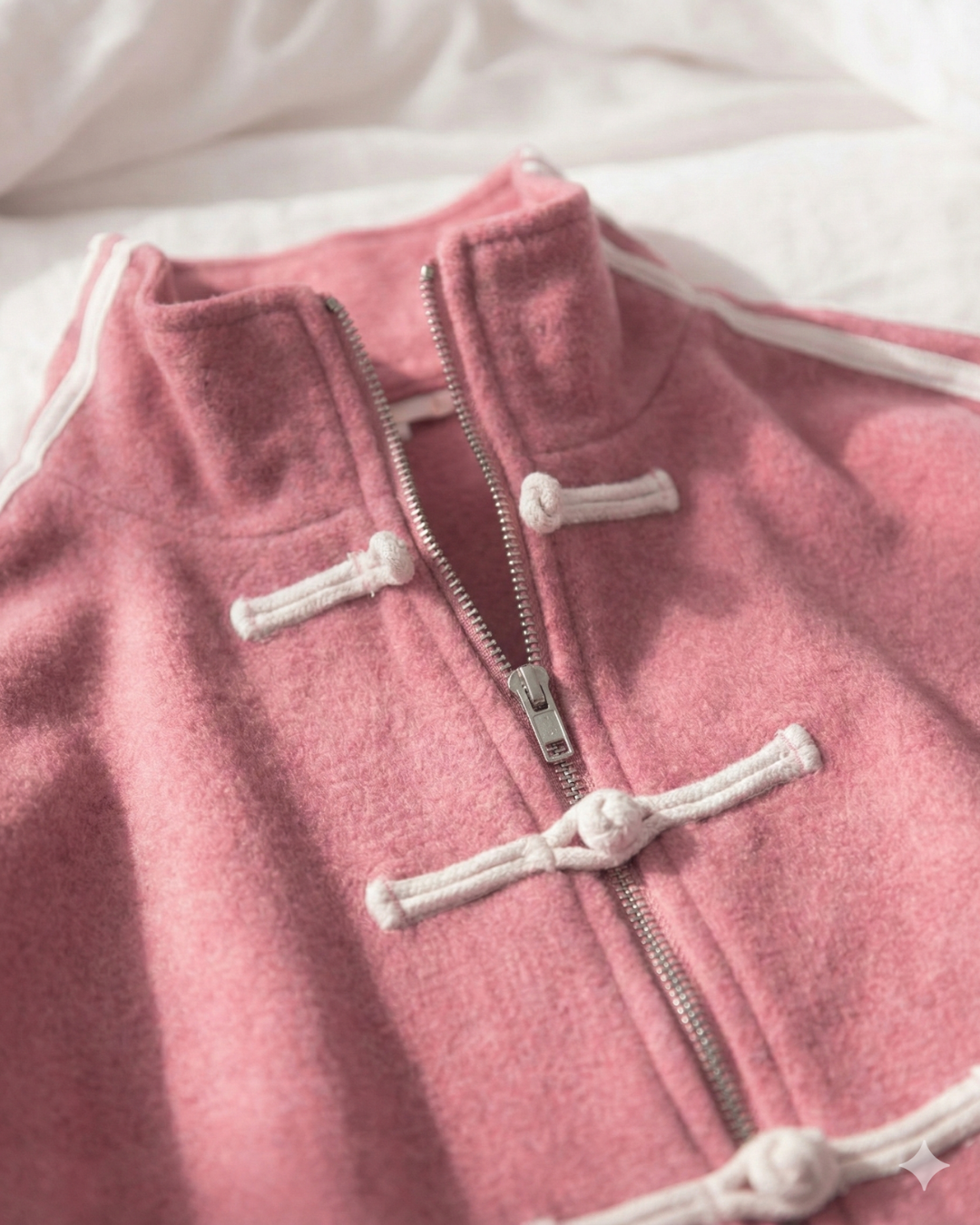 Pink Dual-Stripe Boxy Jacket
