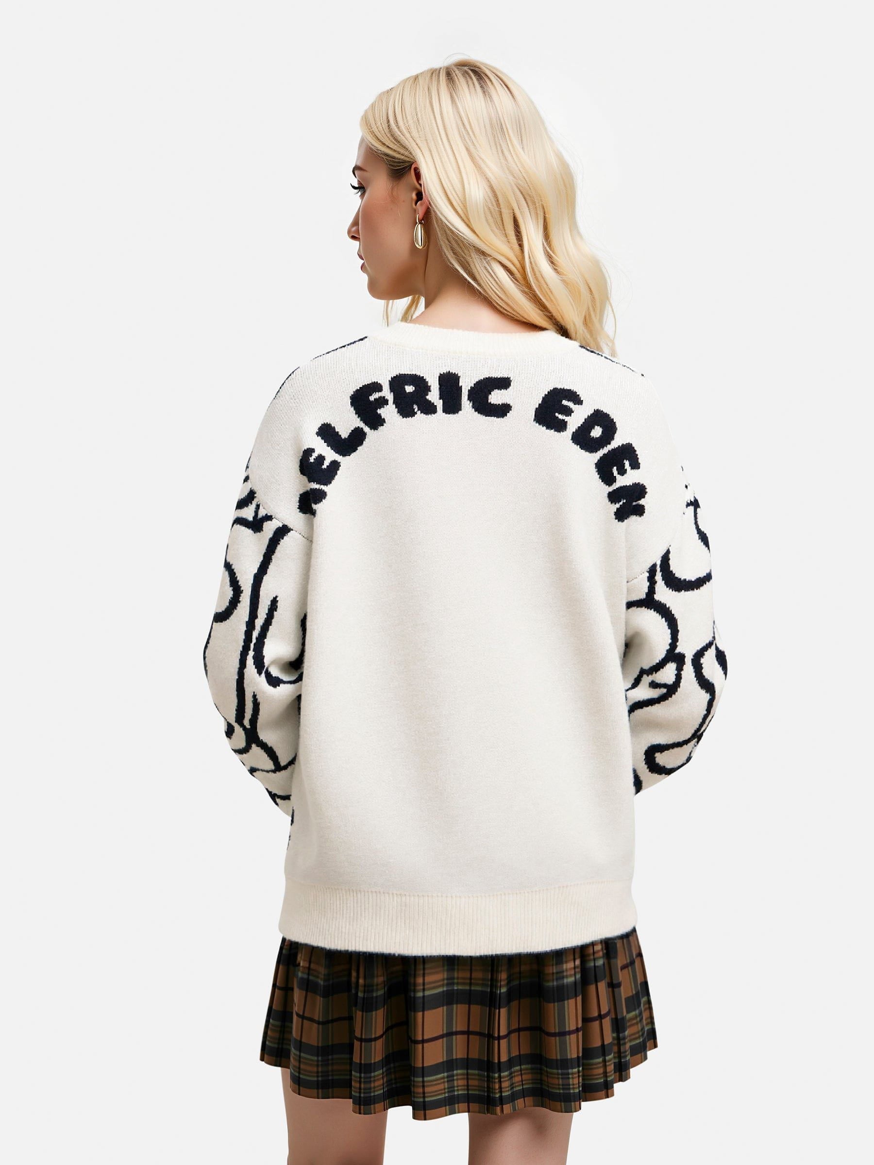 Hand Drawn Full Print Poodle Sweater