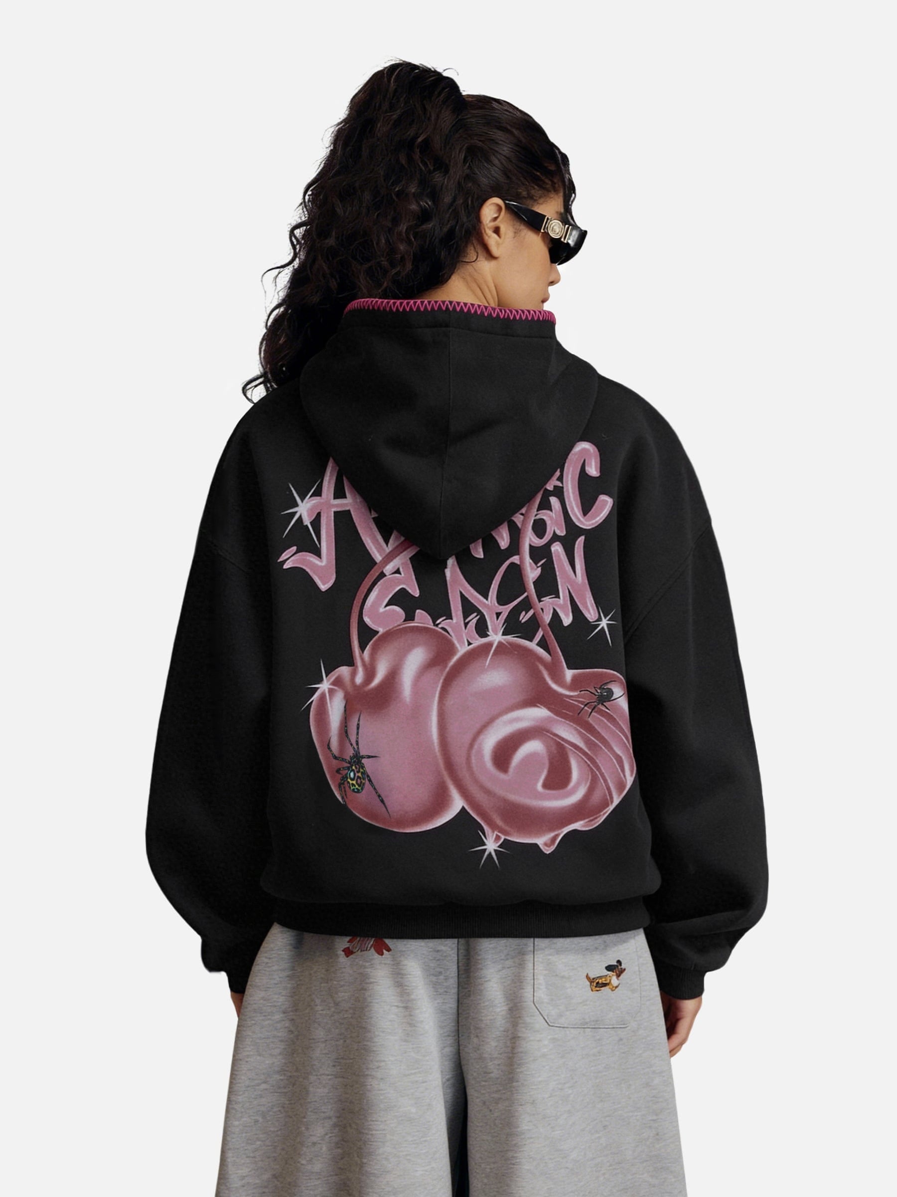 Boxy Spider Cherry Hoodie