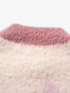 Contrast Stripe Butterfly Jacquard Half-zip Sweater