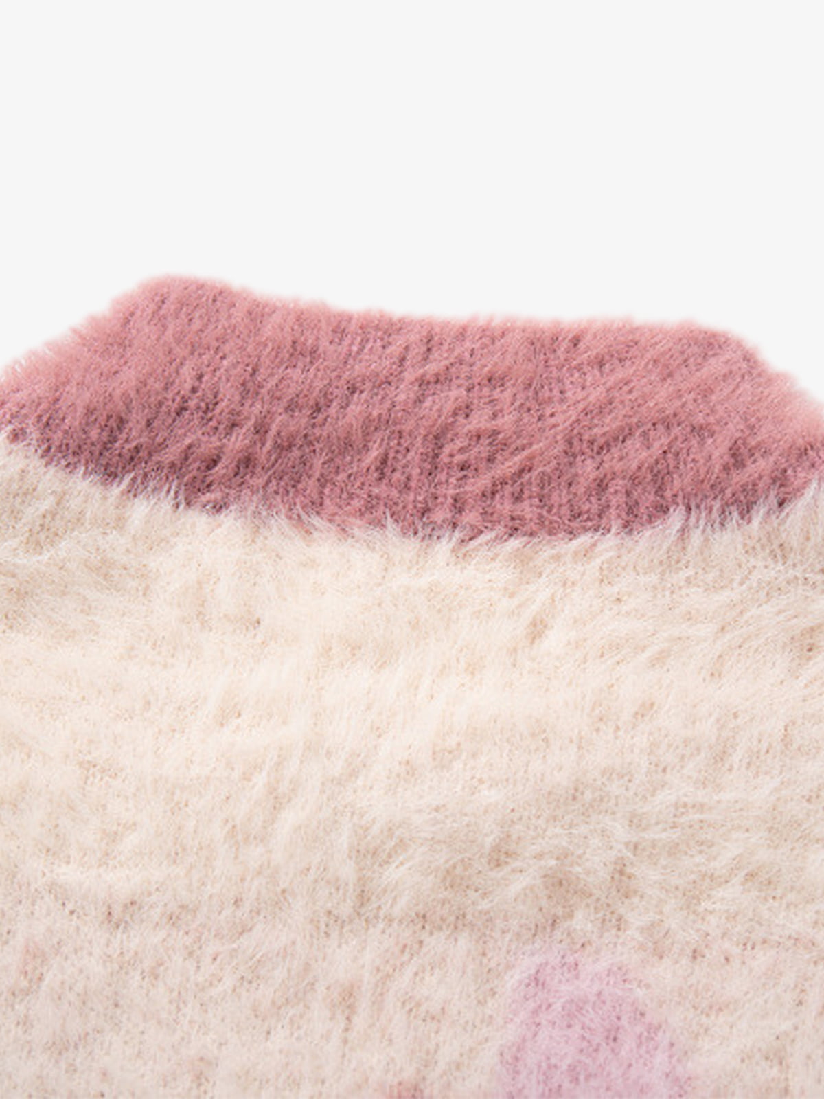 Contrast Stripe Butterfly Jacquard Half-zip Sweater