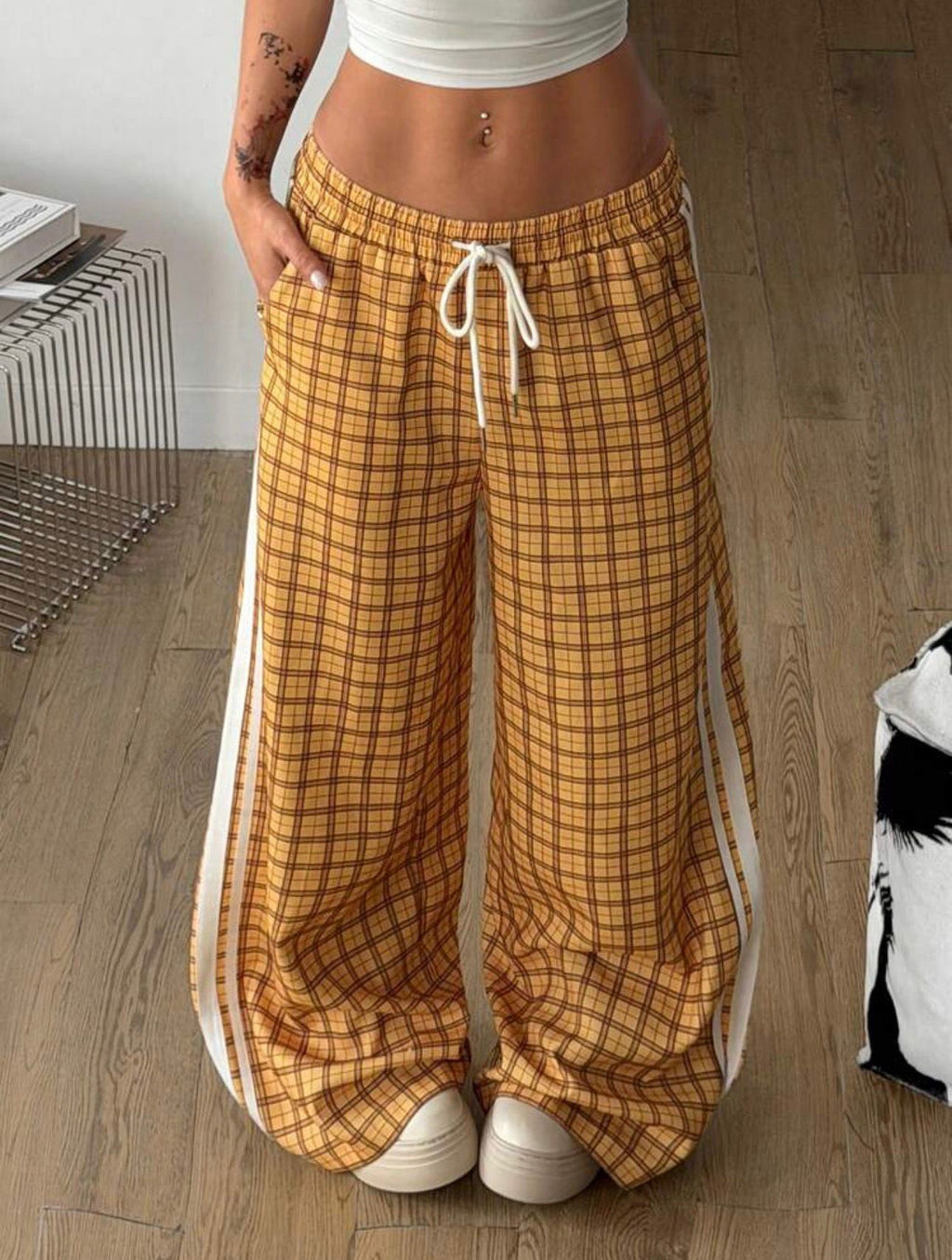 Amber Tartan Y2K Baggy Pants