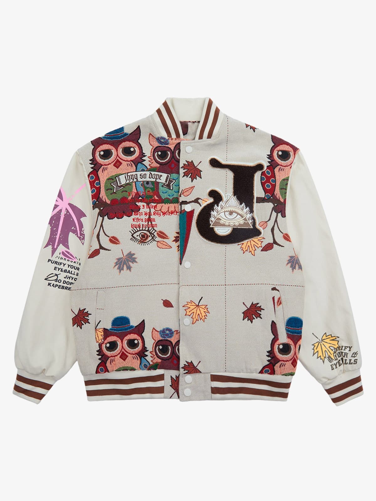 Thesupermade Owl Patch Embroidered Baseball Jersey - 2472