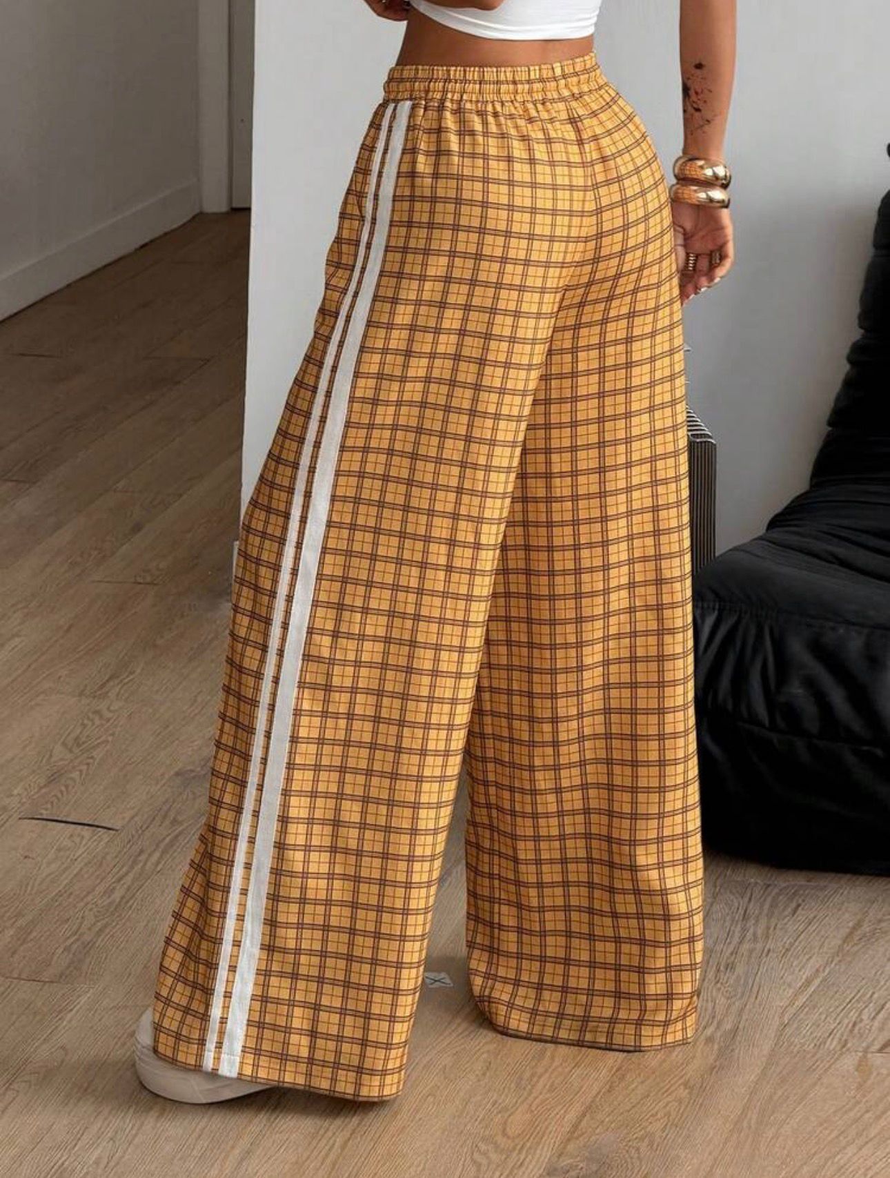 Amber Tartan Y2K Baggy Pants