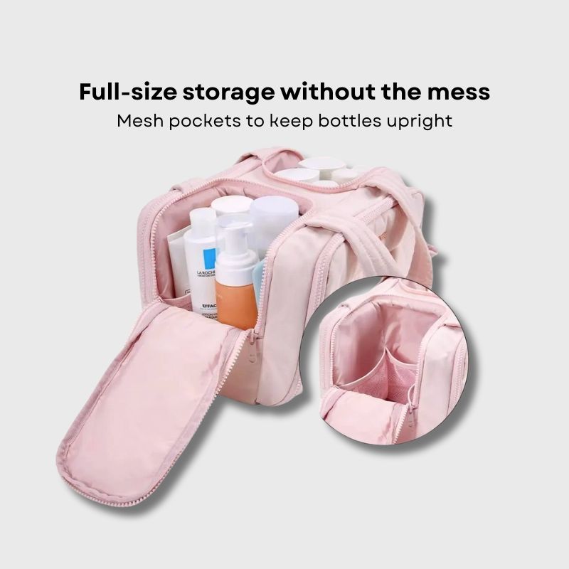 Large Waterproof 4-in-1 Travel Toiletry Bag with Multiple Compartments