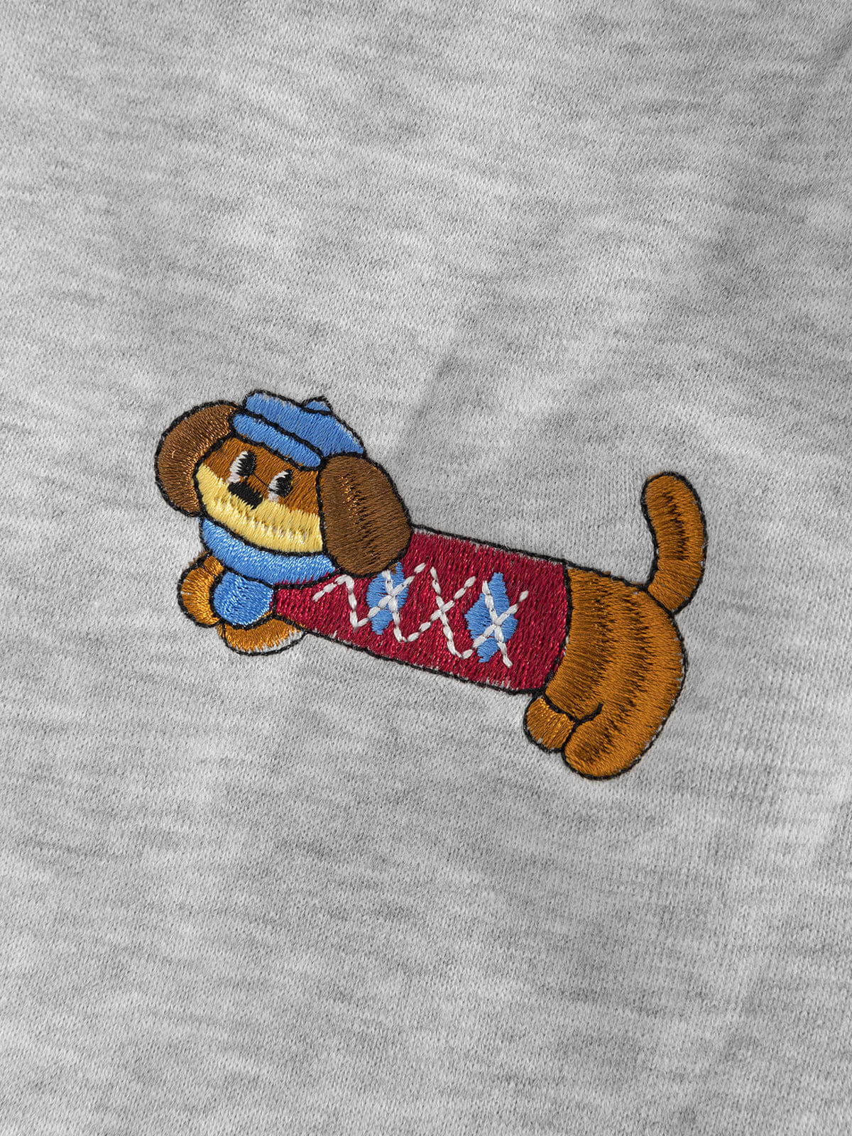 Labellarossa Embroidery Dog Baggy Barrel Sweatpants