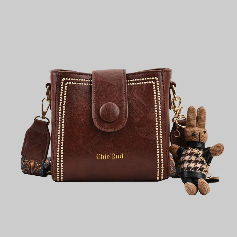 Vintage PU Tote Bag with Adjustable Strap and Phone Pocket