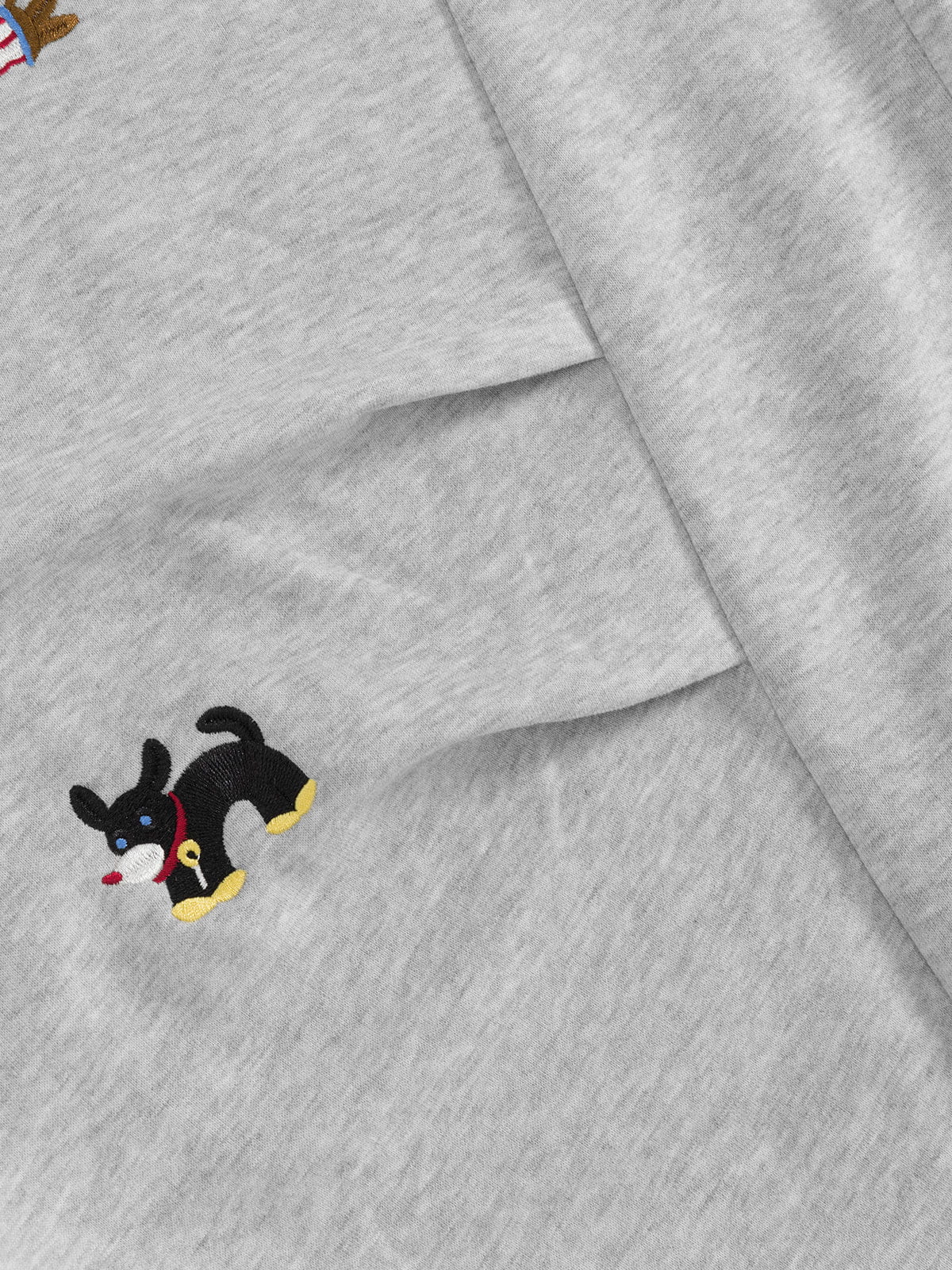 Labellarossa Embroidery Dog Baggy Barrel Sweatpants