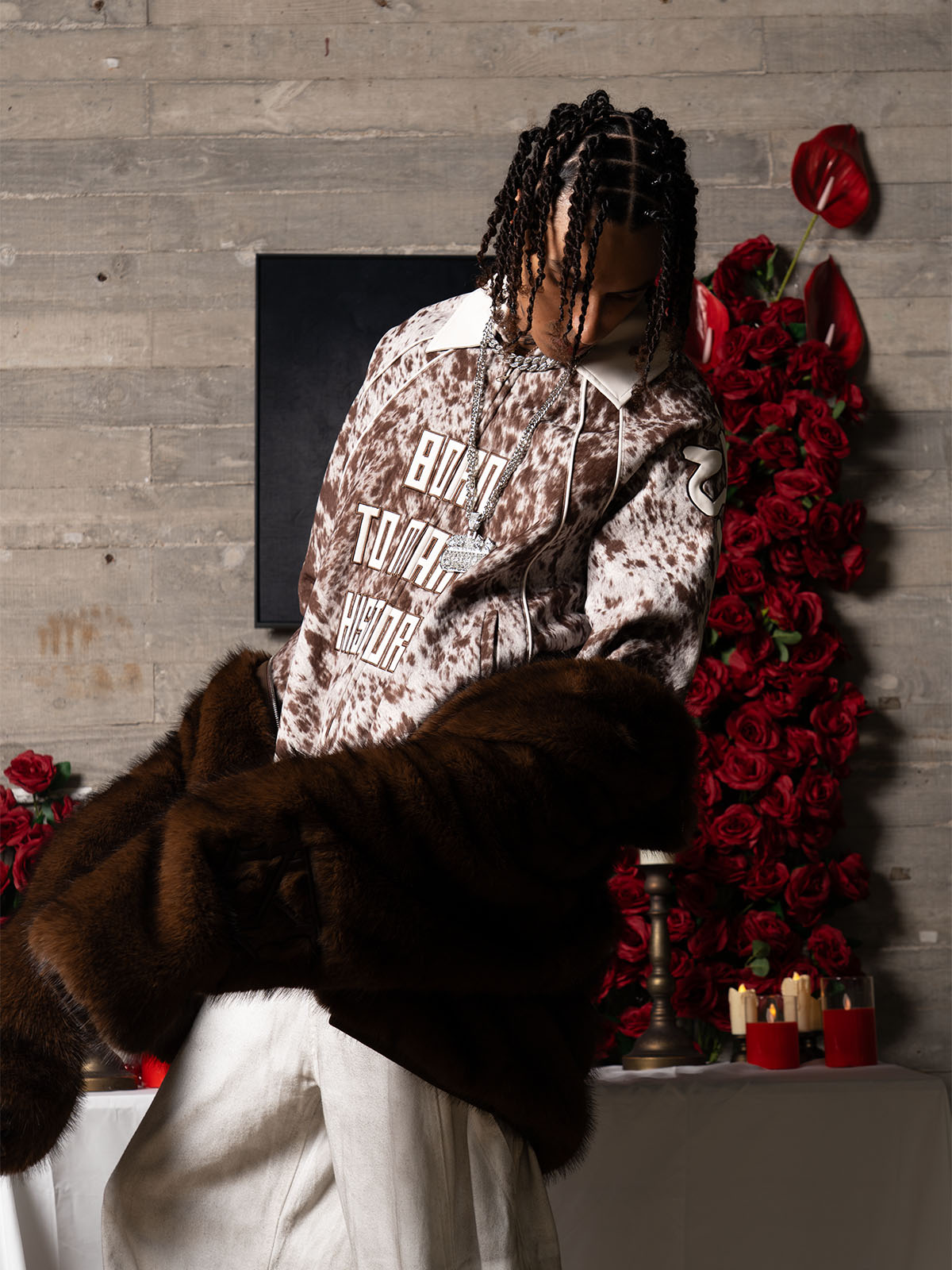 Retro Statement Snow Leopard Fleece Jacket