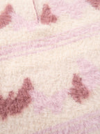 Contrast Stripe Butterfly Jacquard Half-zip Sweater