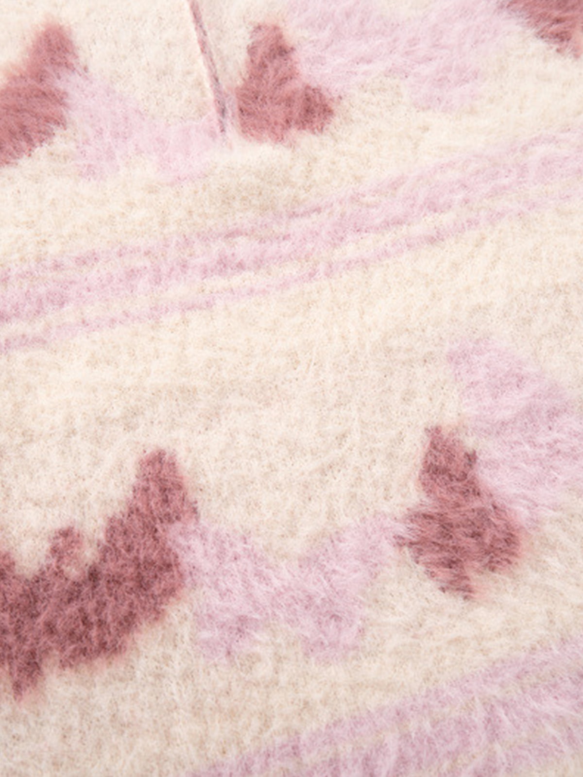 Contrast Stripe Butterfly Jacquard Half-zip Sweater