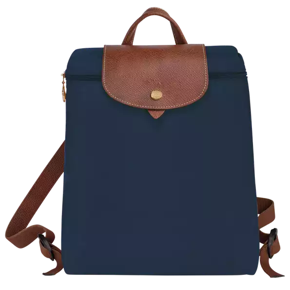 Longchamp Foldable Recycled Nylon Le Pliage Backpack with Gold Hardware