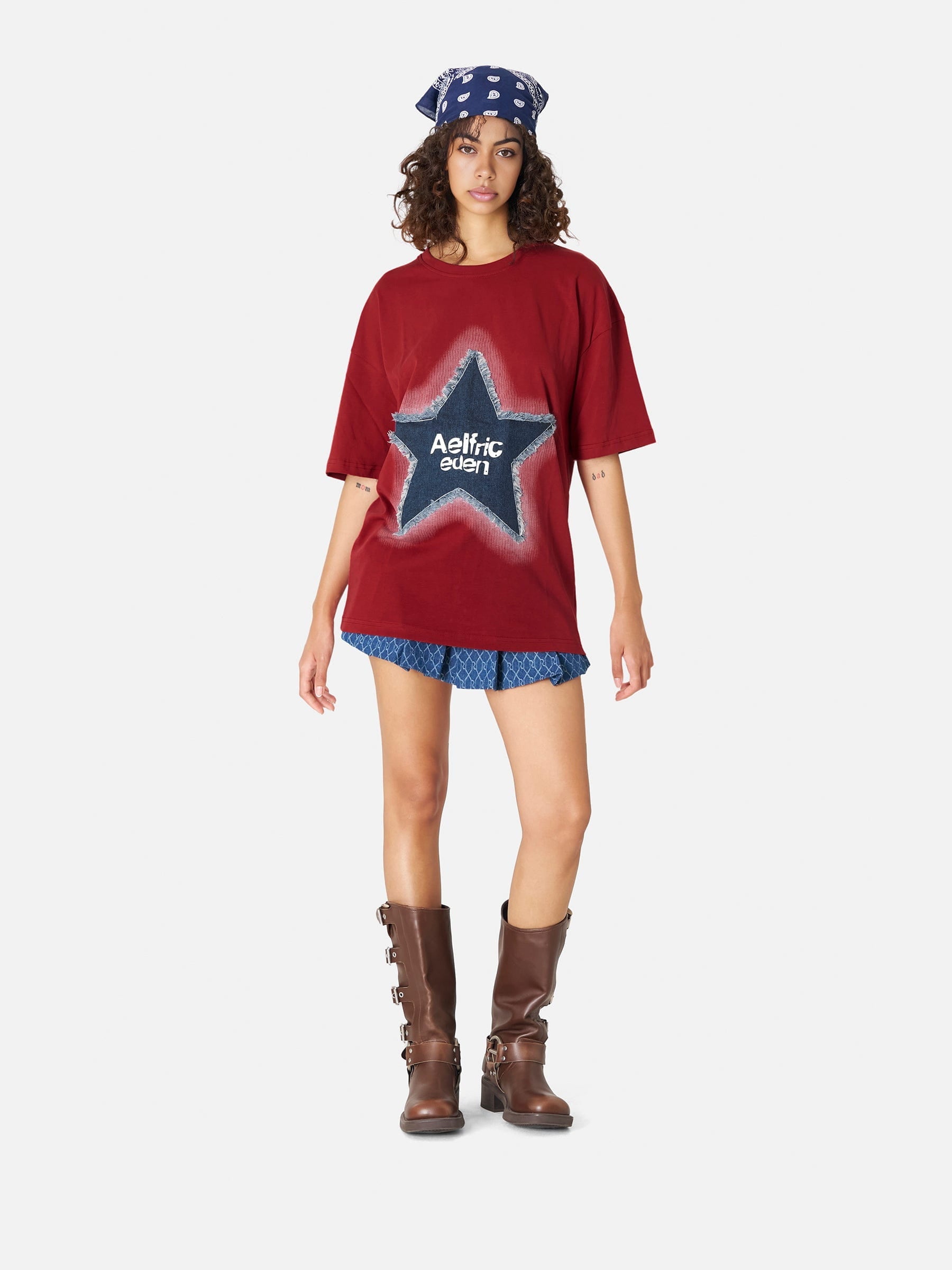 Denim Star Applique Tee