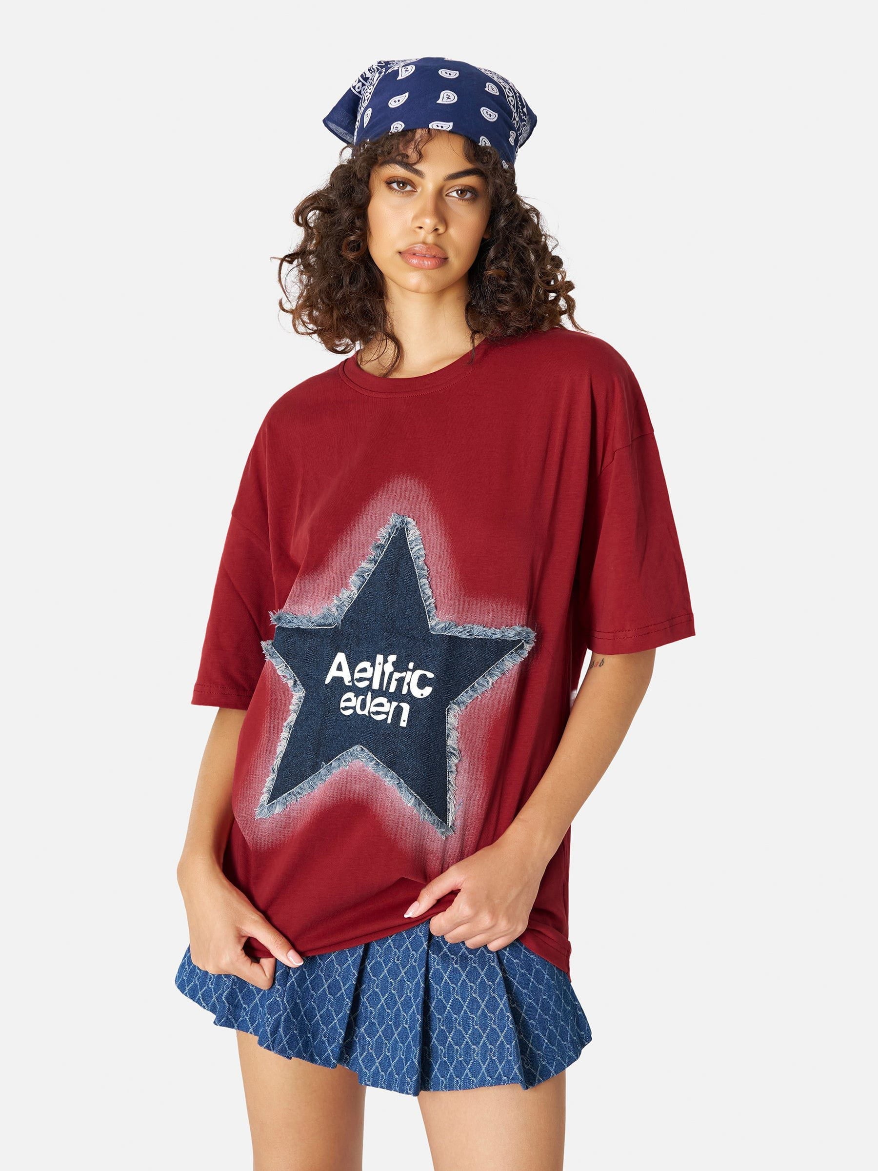 Denim Star Applique Tee