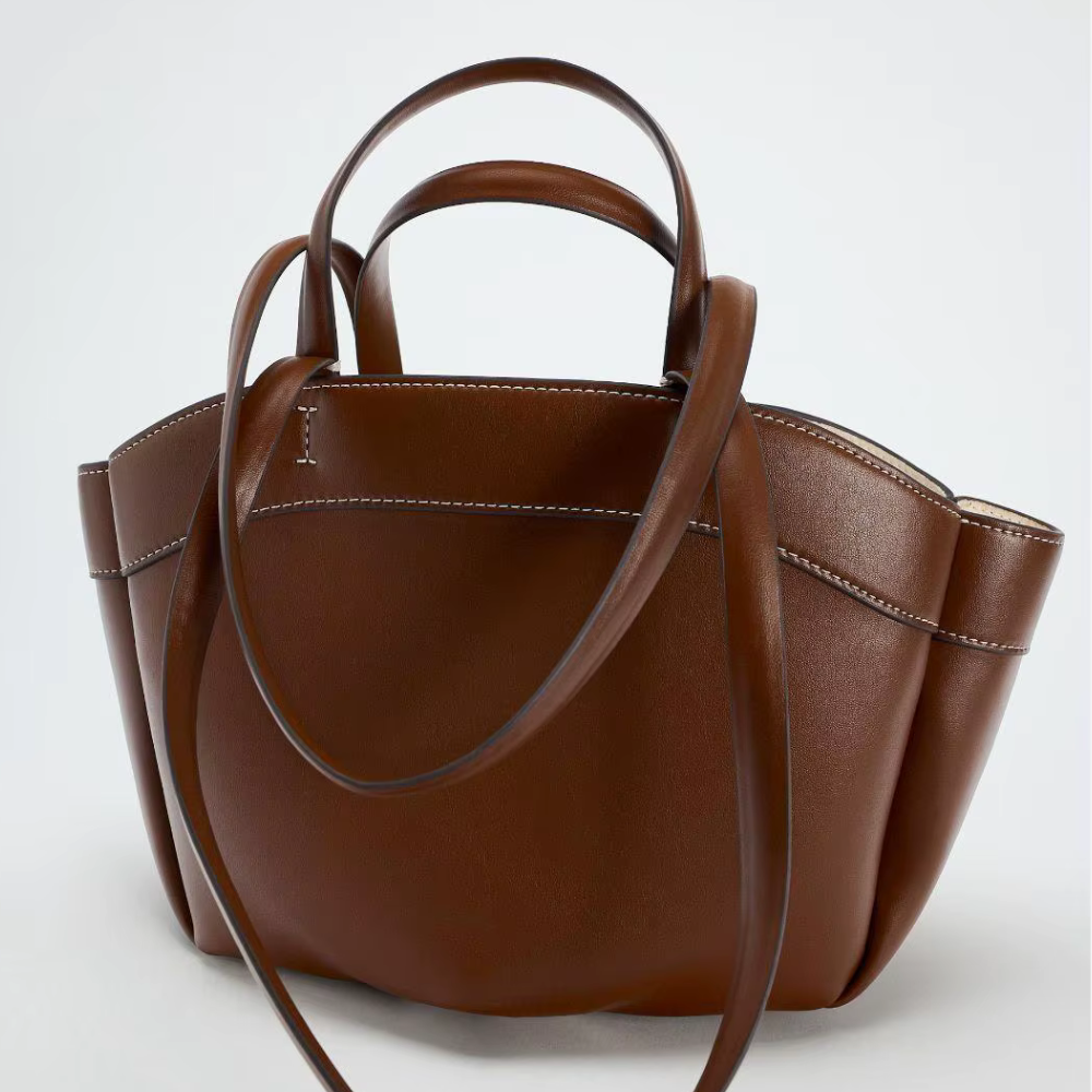 Sorella Vegan Leather Tote with Removable Zippered Inner Organizer