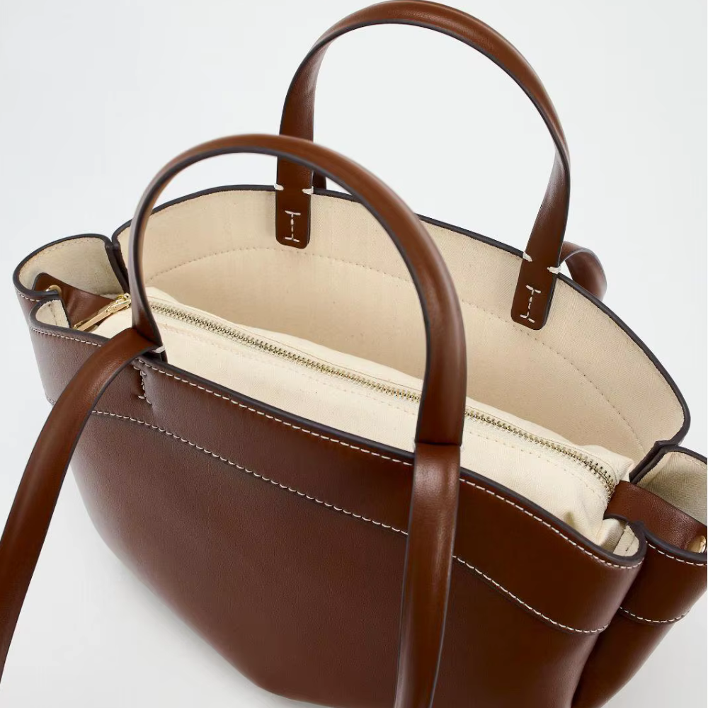 Sorella Vegan Leather Tote with Removable Zippered Inner Organizer