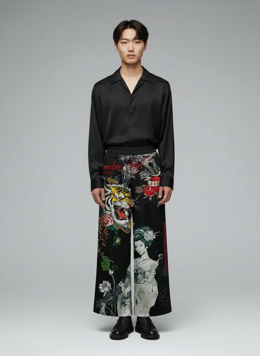 Dynasty Script Baggy Sweatpants - LABELLAROSSA