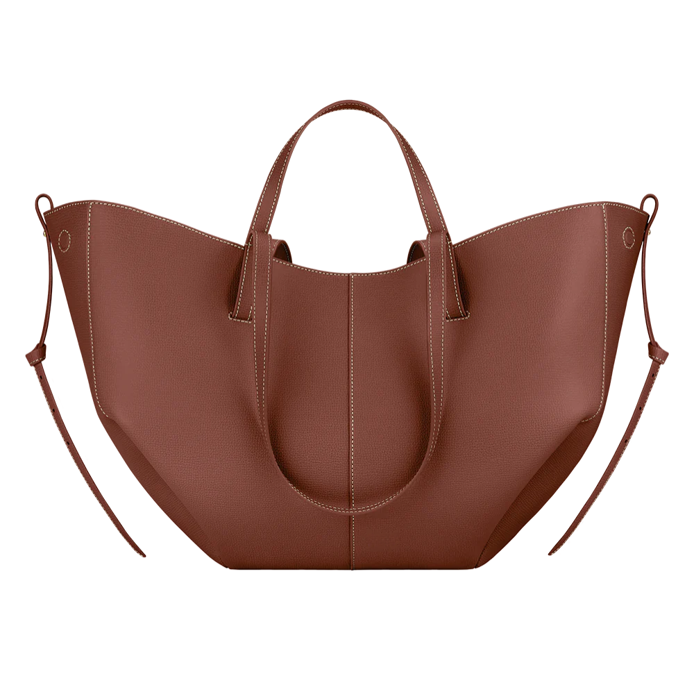 Valentina Leather Tote Bag — Organized Removable Pocket Magnetic Closure