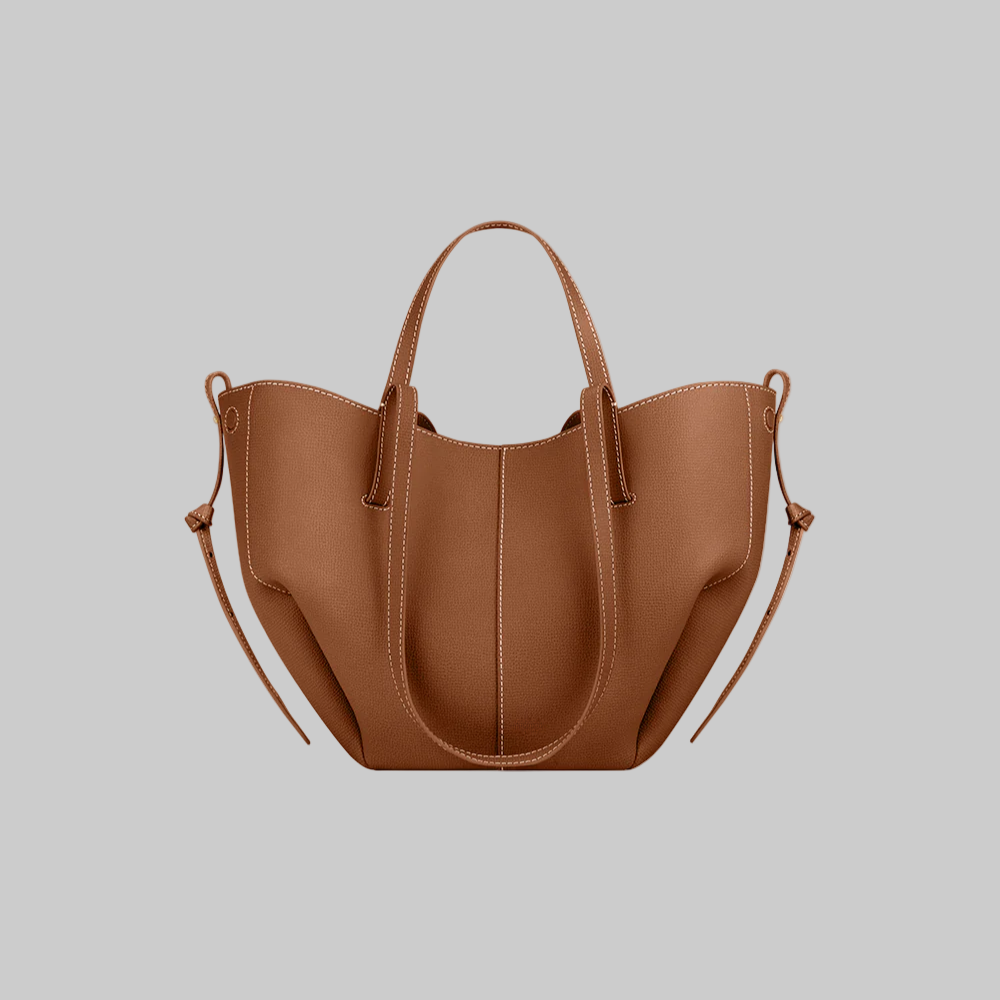 Valentina Leather Tote Bag — Organized Removable Pocket Magnetic Closure